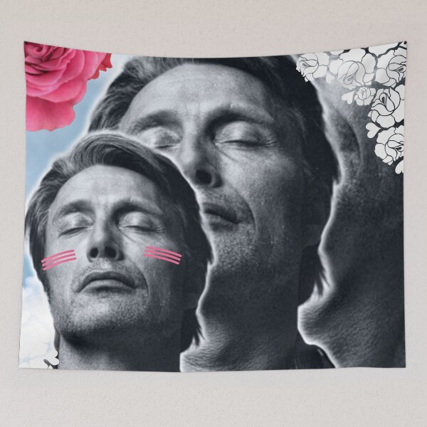 Item preview, Mads Mikkelsen Sky and Roses Love Collage designed and sold by orionlodubyal.