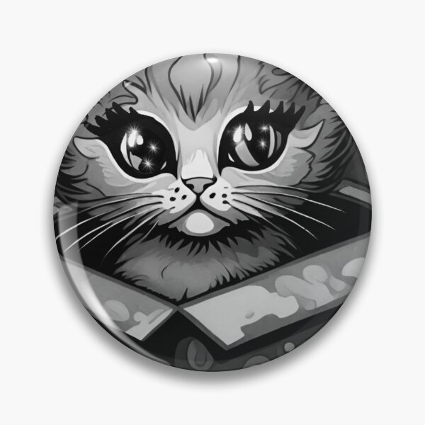 Item preview, Black and white crazy cat designed and sold by Angela95P.