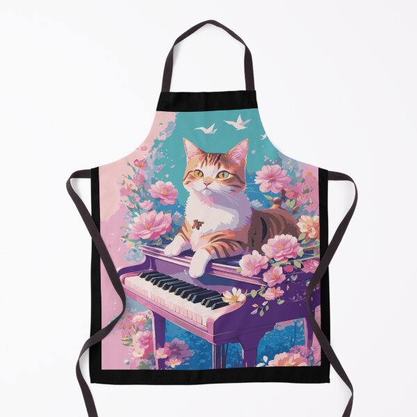 Item preview, Vintage cat playing piano flower designed and sold by amedo14.