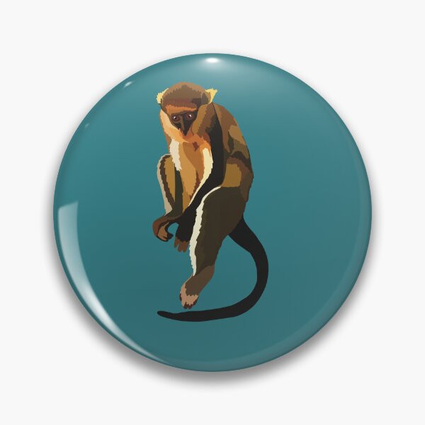 Item preview, M is for Mona Monkey,Mona Monkey Illustration – Vibrant Primate Art for Wildlife and Nature Lovers designed and sold by PrettylittlepastelUk.