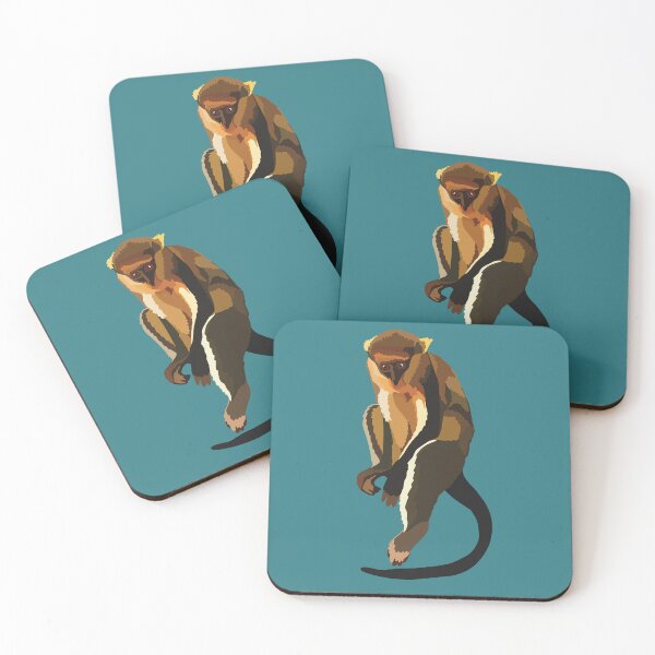 Item preview, M is for Mona Monkey,Mona Monkey Illustration – Vibrant Primate Art for Wildlife and Nature Lovers designed and sold by PrettylittlepastelUk.