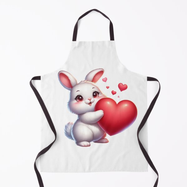 Aperçu de l'œuvre Bunny Heart Hug - Illustration d’amour fantaisiste créée et vendue par BlueGoldArt.