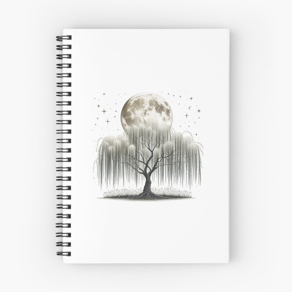 Item preview, nice graceful willow tree with moon and stars designed and sold by bouslama_shop  ⭐️⭐️⭐️⭐️⭐️.