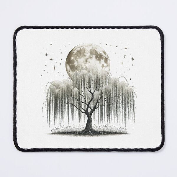 Item preview, nice graceful willow tree with moon and stars designed and sold by bouslama_shop  ⭐️⭐️⭐️⭐️⭐️.