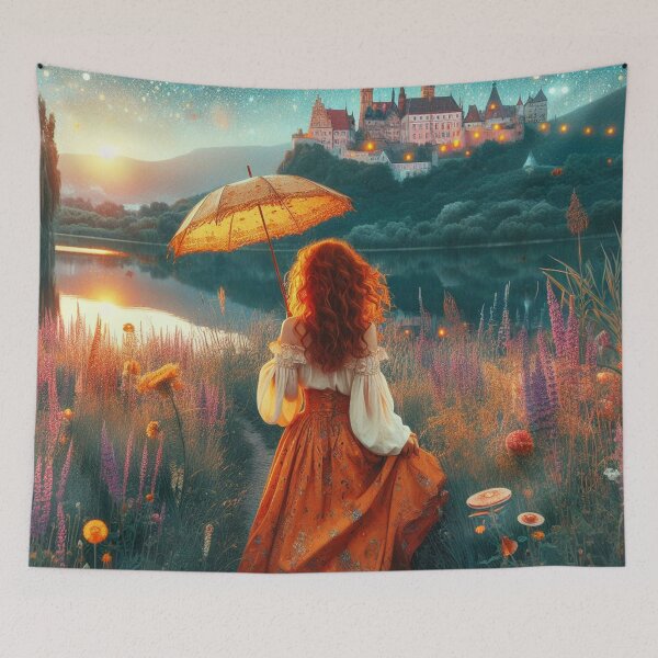 Item preview, Red Haired Girl with Castle designed and sold by HarmonyandSage.