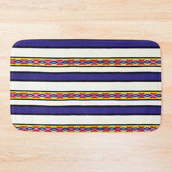 Item preview, Blue stripes poncho fabric bright fun decor designed and sold by T-Mex.