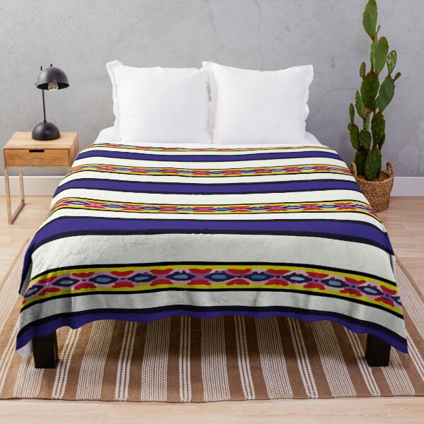 Item preview, Blue stripes poncho fabric bright fun decor designed and sold by T-Mex.