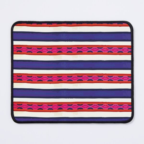 Item preview, Red blue stripes poncho fabric bright fun decor designed and sold by T-Mex.