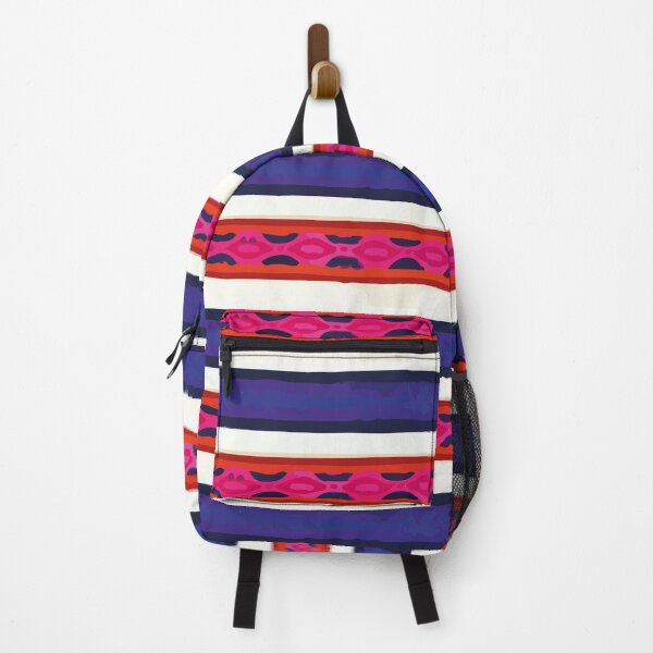 Item preview, Red blue stripes poncho fabric bright fun decor designed and sold by T-Mex.