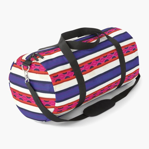 Item preview, Red blue stripes poncho fabric bright fun decor designed and sold by T-Mex.
