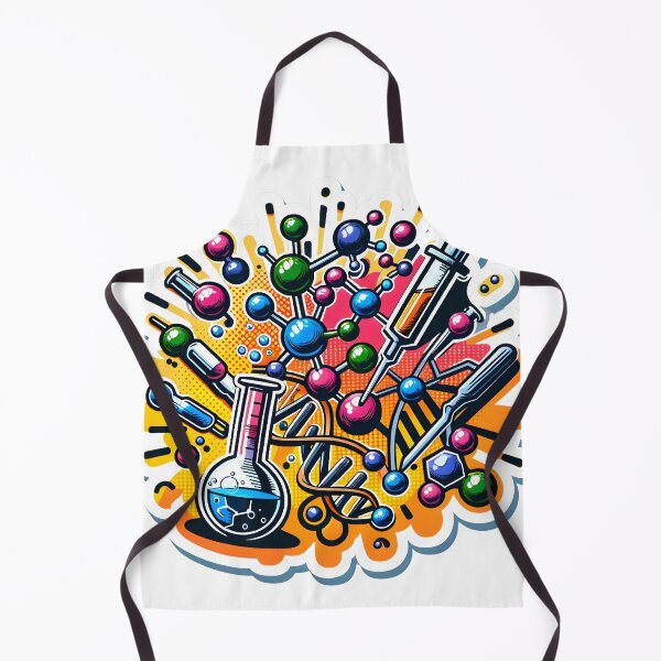 Item preview, Biotechnology Bonanza - DNA & Atoms Comic Explosion Sticker designed and sold by Molecularmerch.