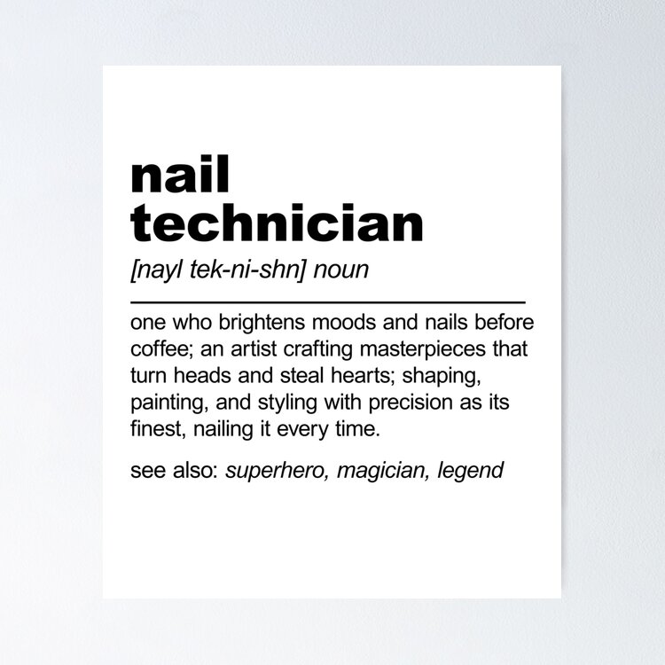 Funny Nail Technician Definition Nail Tech Sticker