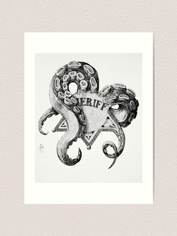 Alternate view of Sheriff Cthulhu Art Print