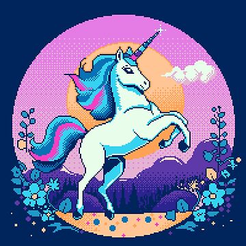 Artwork thumbnail, Unicorn Pixel Art by Retroperks
