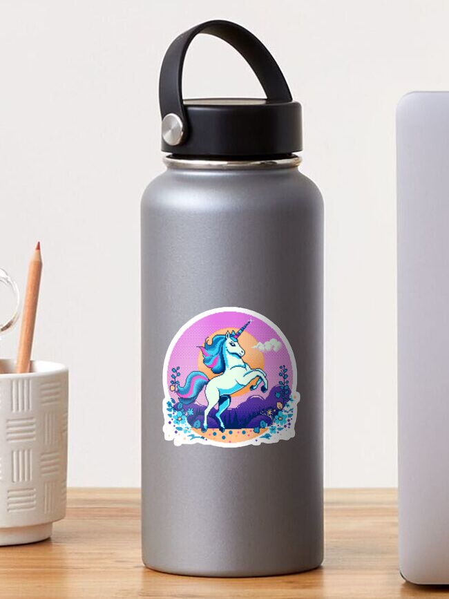 Thumbnail 1 of 3, Sticker, Unicorn Pixel Art designed and sold by djspacegr.