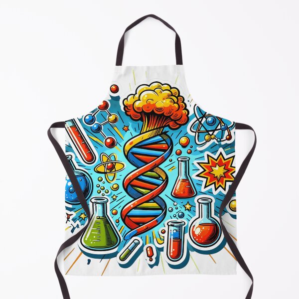 Item preview, Biotechnology Bonanza - DNA & Atoms Comic Explosion Sticker designed and sold by Molecularmerch.