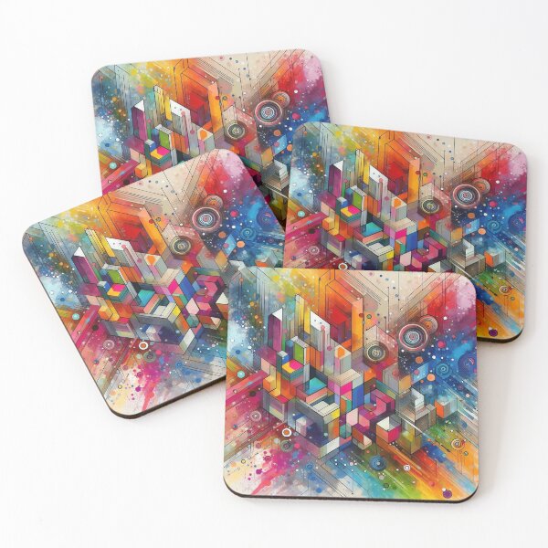 Item preview, Colorful Geometric Abstract Splash Art Painting designed and sold by Simplybe1.