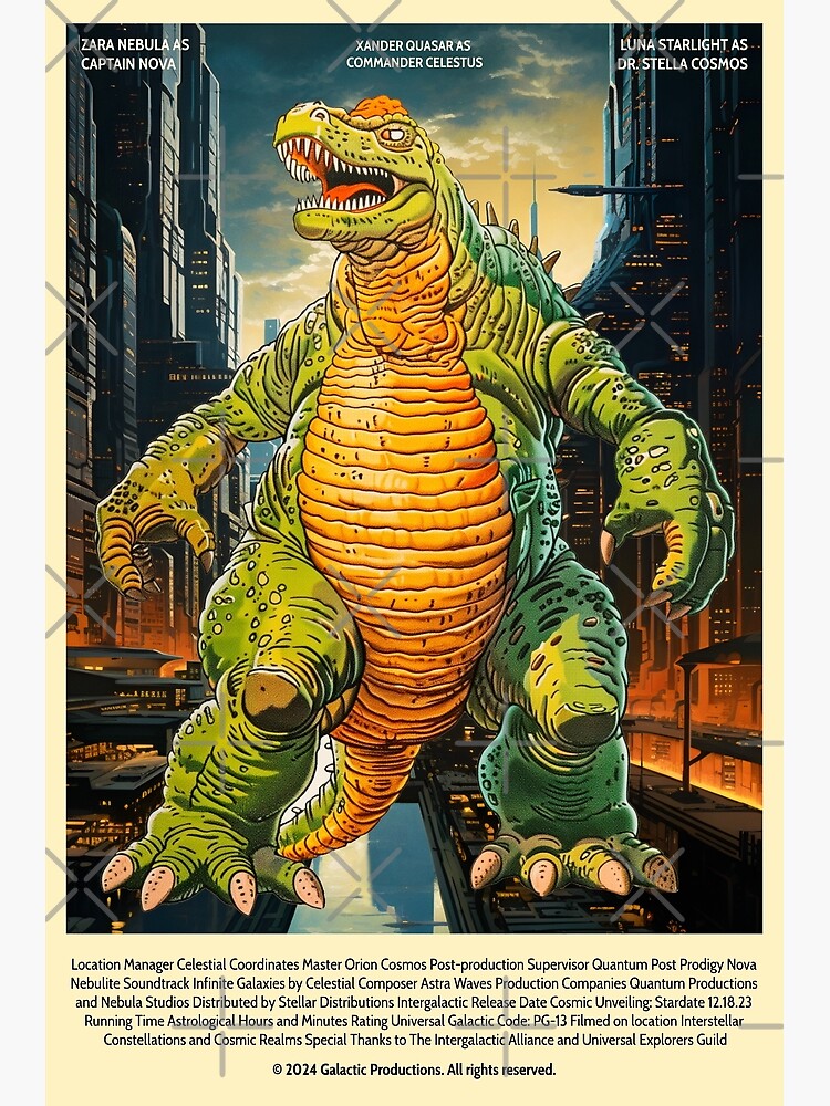 Japanese retro movie style Monster invasion 2024