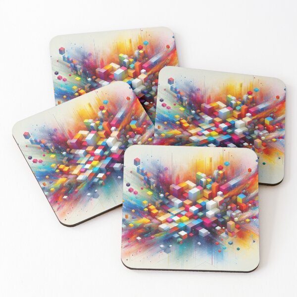 Item preview, Colorful Geometric Abstract Splash Art Cube designed and sold by Simplybe1.