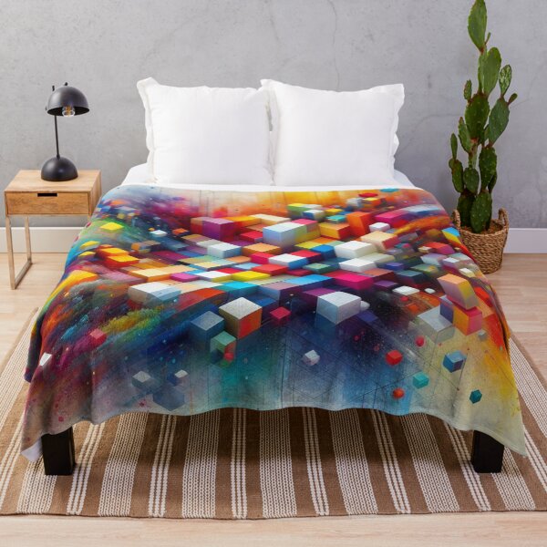 Item preview, Colorful Geometric Abstract Splash Art Cube designed and sold by Simplybe1.