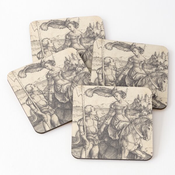 Item preview, Lady on Horseback and the Lansquenet (1497) - Albrecht Durer designed and sold by SALON DES ARTS.