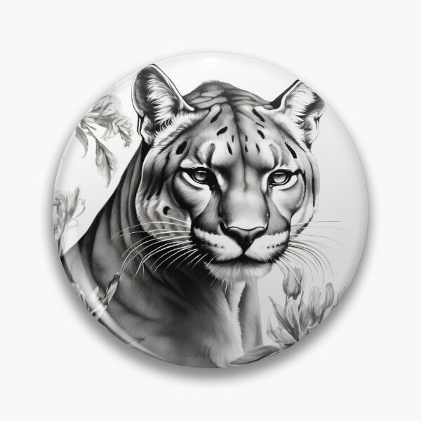 Item preview, Black and white pencil drawing of a Puma designed and sold by Pencil-Art.
