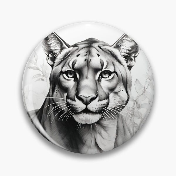 Item preview, Black and white pencil drawing of a Puma designed and sold by Pencil-Art.