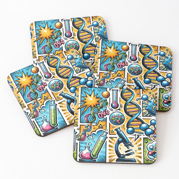 Item preview, Biotechnology Bonanza - DNA & Atoms Comic Explosion Sticker designed and sold by Molecularmerch.