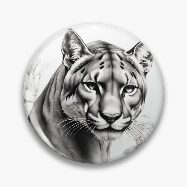 Item preview, Black and white pencil drawing of a Puma designed and sold by Pencil-Art.