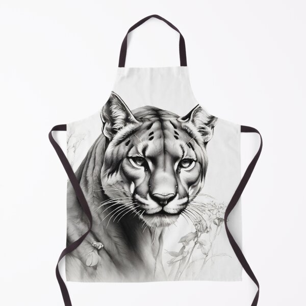 Item preview, Black and white pencil drawing of a Puma designed and sold by Pencil-Art.