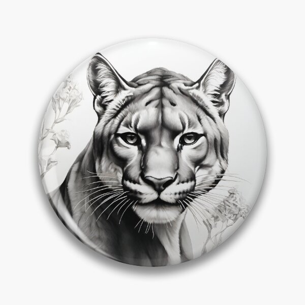 Item preview, Black and white pencil drawing of a Puma designed and sold by Pencil-Art.