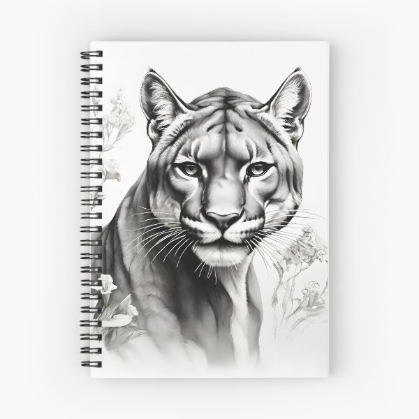 Item preview, Black and white pencil drawing of a Puma designed and sold by Pencil-Art.