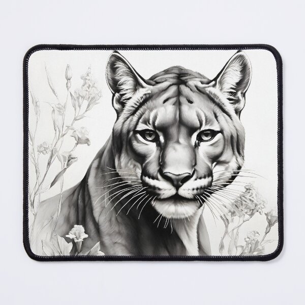 Item preview, Black and white pencil drawing of a Puma designed and sold by Pencil-Art.