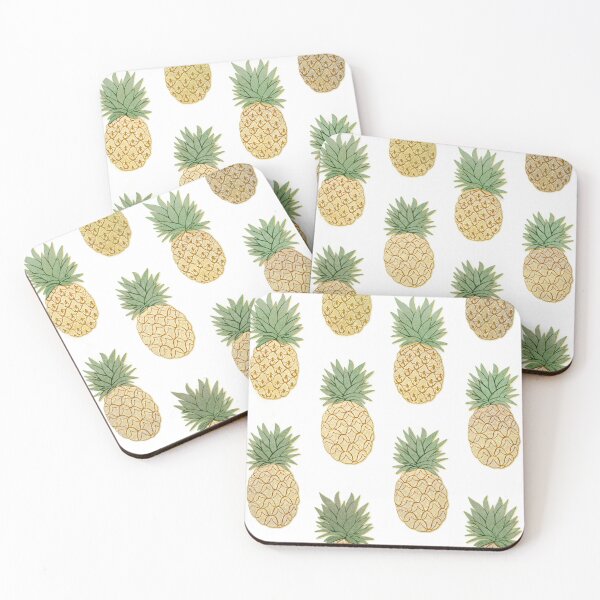 Item preview, Pineapple art on black for summmer tropical vibes designed and sold by MagentaRose.
