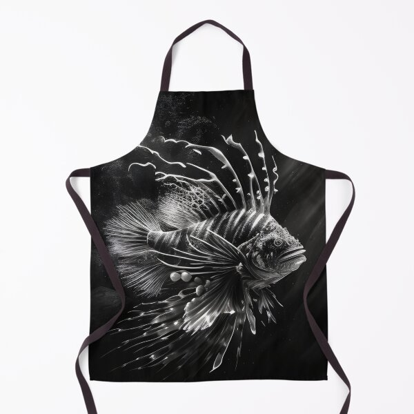 Item preview, Black and white lion fish pencil drawing designed and sold by Pencil-Art.