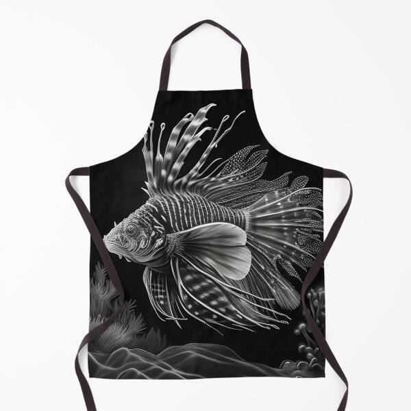 Item preview, Black and white lion fish pencil drawing designed and sold by Pencil-Art.