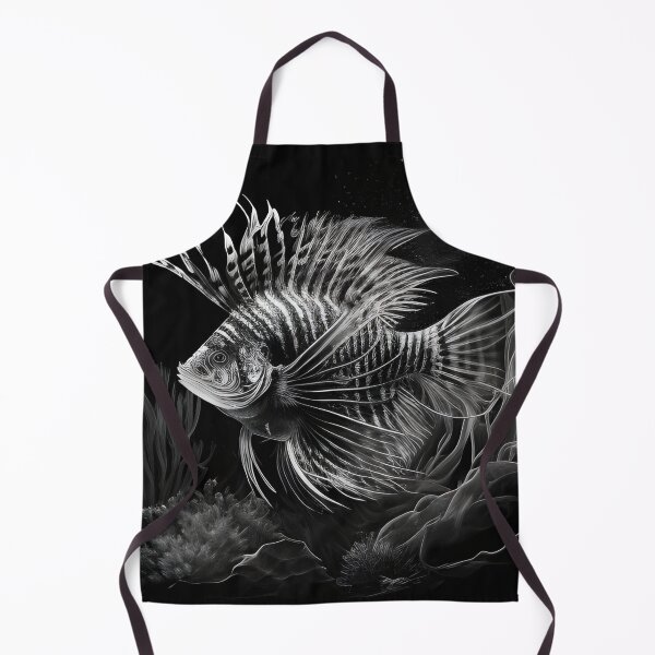 Item preview, Black and white lion fish pencil drawing designed and sold by Pencil-Art.