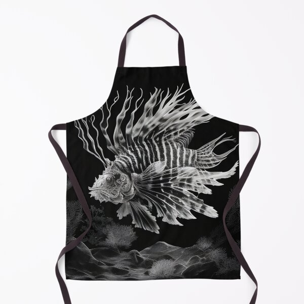 Item preview, Black and white lion fish pencil drawing designed and sold by Pencil-Art.
