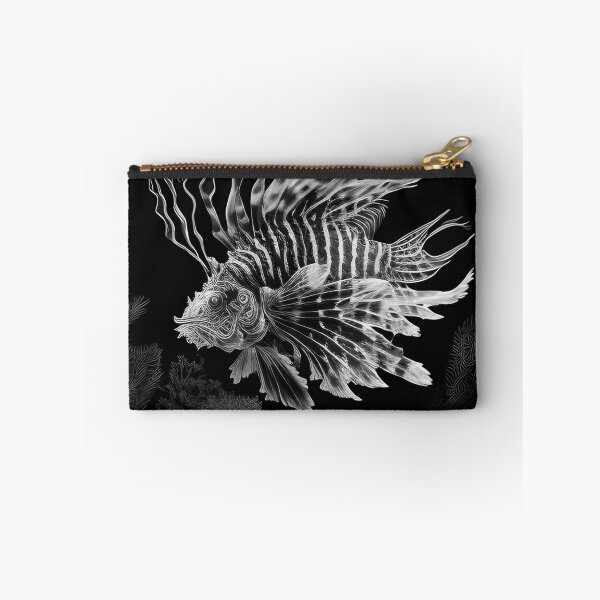 Item preview, Black and white lion fish pencil drawing designed and sold by Pencil-Art.