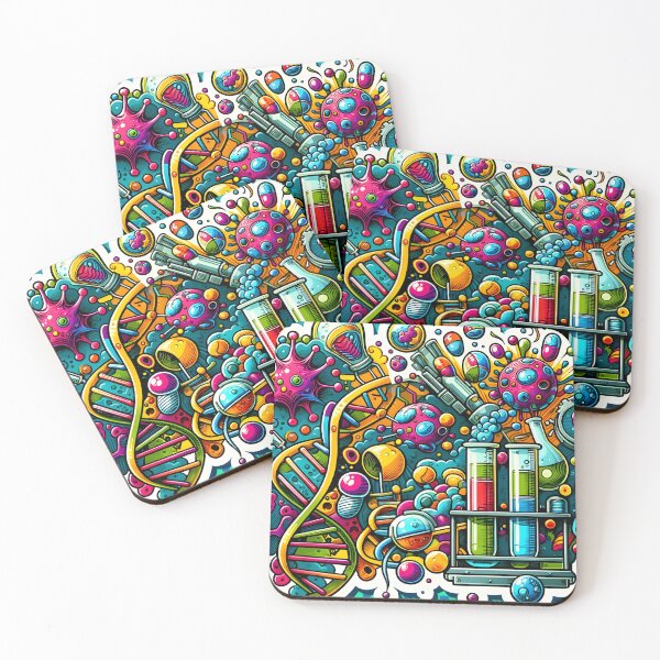 Item preview, Biotechnology Bonanza - DNA & Atoms Comic Explosion Sticker designed and sold by Molecularmerch.