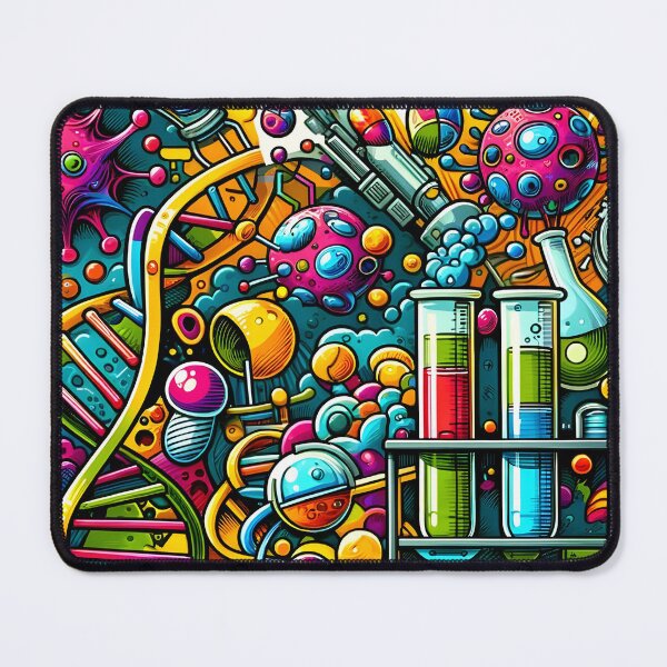 Item preview, Biotechnology Bonanza - DNA & Atoms Comic Explosion Sticker designed and sold by Molecularmerch.