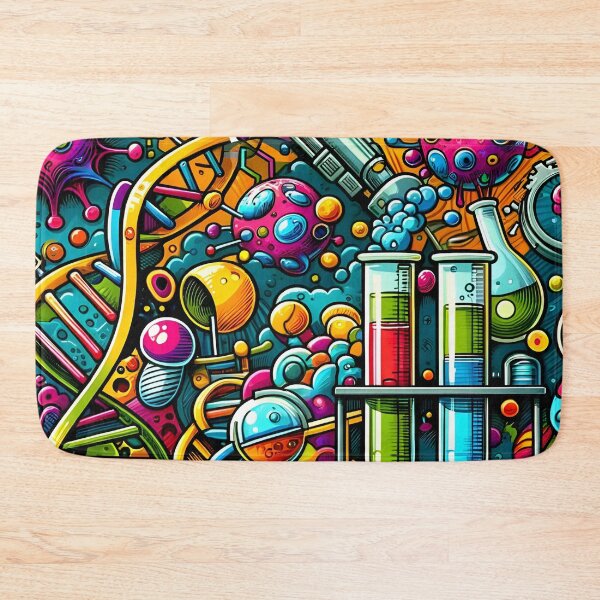Item preview, Biotechnology Bonanza - DNA & Atoms Comic Explosion Sticker designed and sold by Molecularmerch.