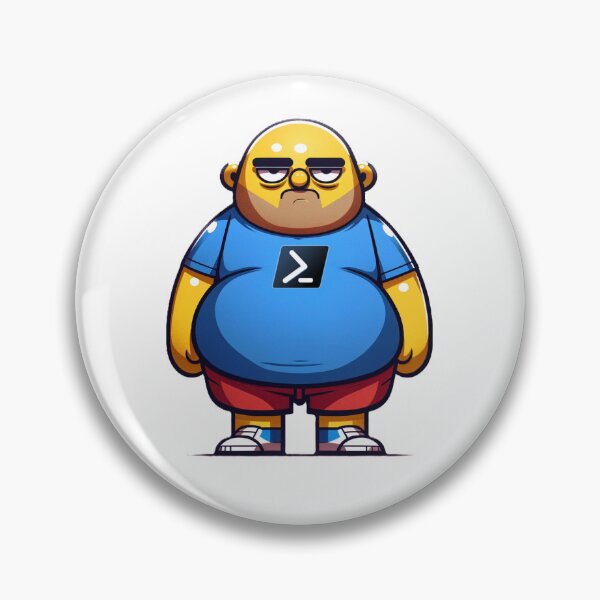 Item preview, Grumpy, Portly PowerShell Guy designed and sold by franklesniak.