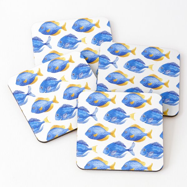Item preview, Vibrant Blue and Yellow Fish Pattern designed and sold by David Balzen.