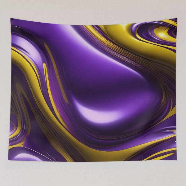 Item preview, Abstract Yellow And Purple Fluid Pattern designed and sold by TheArtOfPat.