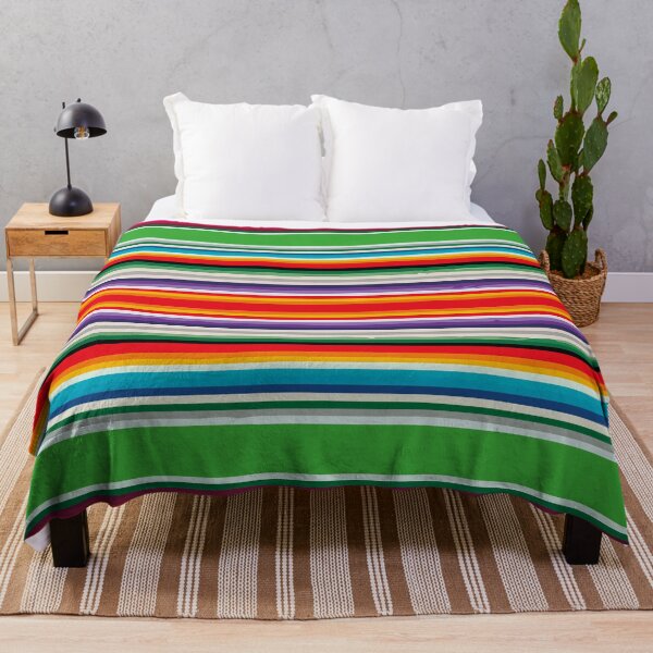 Item preview, Bright green poncho serape blanket mexican folk art maximalist decor designed and sold by T-Mex.