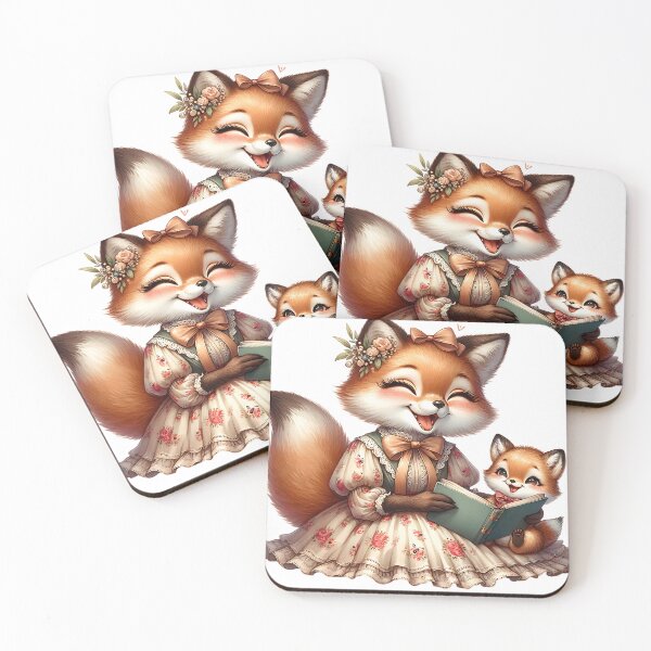 Item preview, Cute Fox Mom reading a book! designed and sold by fribabywonder.