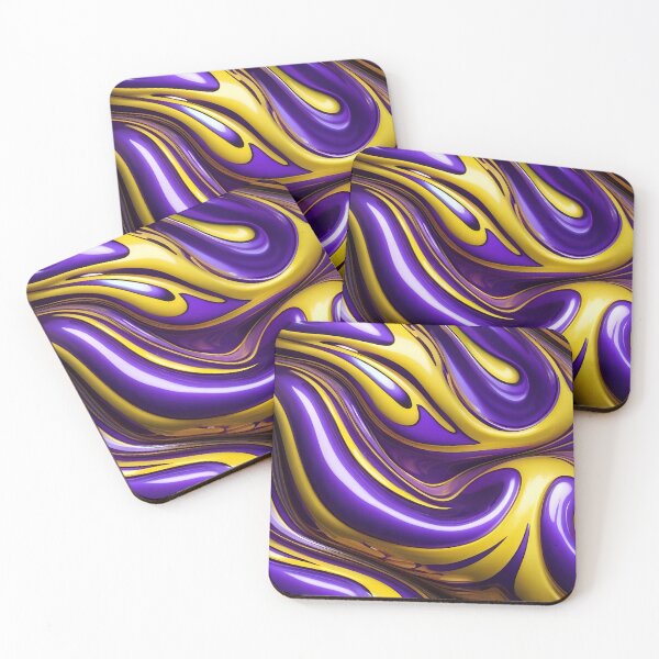Item preview, Abstract Yellow And Purple Fluid Pattern designed and sold by TheArtOfPat.