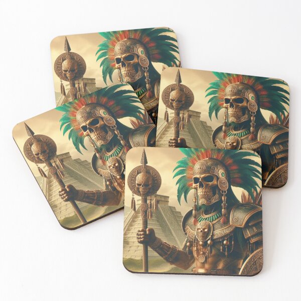 Item preview, Aztec Mayan Skull Mask Warrior Mexican Ancient Guard T-Shirt designed and sold by Stefan Ivanov.