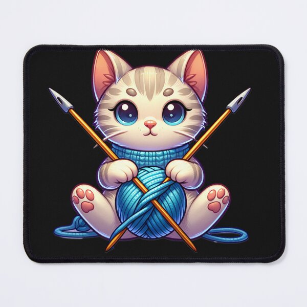 Item preview, Cute knitting Cat for cat lover and knitting mom designed and sold by NeaftyFinds.